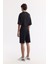 Erkek Siyah Beli Lastikli Bağcıklı Bi-Stretch 2 İplik Örme Regular Fit Şort A51Y3611 10