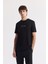 Erkek Siyah Beli Lastikli Bağcıklı Bi-Stretch Regular Fit Eşofman Altı A51Y3400 5