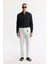 Erkek Beyaz Beli Lastikli %100 Keten Relaxed Fit Pantolon B003032 17