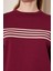 Kadın Bisiklet Yaka Yumuşak Dokulu Çizgili Triko Kazak 35111 5