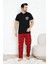 Erkek Pijama Takımı - Ekose Altlı-3 Düğmeli - %100 Pamuklu 12386 1