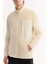 Erkek Ekru Dik Yaka Fermuarlı Soft Touch Polar Regular Fit Sweatshirt A52Y1207 12