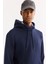 Erkek Lacivert Kapüşonlu Pamuklu Bi-Stretch Regular Fit Sweatshirt A52Y1201 16