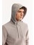 Erkek Gri Kapüşonlu Soft Touch Polar Regular Fit Sweatshirt A52Y1268 12