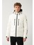 Erkek Beyaz Su İtici Kumaşlı Çıkma Kapüşonlu Şişme Mont A32Y6014 13