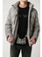 Erkek Gri Su İtici Kumaşlı Çıkma Kapüşonlu Şişme Mont A32Y6014 16