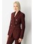 Kadın Kruvaze Yaka Kapak Cepli Ceket 5013 Bordo 2