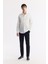 Erkek Beyaz Klasik Yaka %100 Pamuk Saten Kolay Ütülenen Slim Fit Gömlek B002006 13