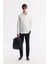 Erkek Beyaz Klasik Yaka %100 Pamuk Saten Kolay Ütülenen Slim Fit Gömlek B002006 14