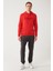 Erkek Kırmızı Şardonlu Kumaş Kapüşonlu Yaka Süzene Nakışlı Kanguru Cepli Sweatshirt A32Y1193 10