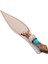 Çift Ağızlı Çerkez Bıçağı - Deri Kılıflı - Epoksi Sap - Büyük - Turkuaz 2