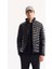 Erkek Siyah Kaz Tüyü Su İtici Rüzgar Geçirmez Kumaşlı Dik Yaka Şişme Comfort Fit Mont B006015 1