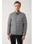 Erkek Açık Gri Dik Yaka Yapıştırmalı Su İtici Kumaşlı Şişme Mont E006019 7