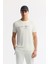 Erkek Ekru Bisiklet Yaka Baskılı Soft Touch Regular Fit T-Shirt A51Y1138 8