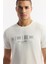 Erkek Ekru Bisiklet Yaka Baskılı Soft Touch Regular Fit T-Shirt A51Y1138 9