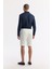 Erkek Kırık Beyaz Beli Lastikli Keten Karışımlı Relaxed Fit Şort B003731 10