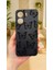 Redmi 13C-SIYAH Kelebek Desenli Lansman Kamera Korumalı Yumuşak Silikon Rubber Kılıf 2