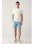 Erkek Mavi Beli Lastikli Pamuklu Aspendos Relaxed Fit Şort A41Y3733 9