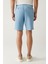 Erkek Mavi Beli Lastikli Pamuklu Aspendos Relaxed Fit Şort A41Y3733 13