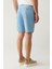 Erkek Mavi Beli Lastikli Pamuklu Aspendos Relaxed Fit Şort A41Y3733 14