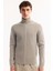 Erkek Gri Dik Yaka Fermuarlı Pamuklu Soft Touch Dokulu Regular Fit Hırka A52Y5181 11