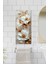 Beyaz Çiçek ve Altın Yaprak Desenli Temperli Cam Dik Tablo 30X60 cm Ebadında Uv Baskı - DCT027 1