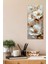 Beyaz Çiçek ve Altın Yaprak Desenli Temperli Cam Dik Tablo 30X60 cm Ebadında Uv Baskı - DCT027 2