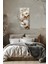 Beyaz Çiçek ve Altın Yaprak Desenli Temperli Cam Dik Tablo 30X60 cm Ebadında Uv Baskı - DCT027 5
