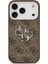 iPhone 17 Pro Kılıf Guess Lisanslı Gümüş Kamera Çerçeveli 4g Desenli Büyük 4g ve Yazı Logolu Kahve 3
