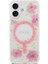 iPhone 17 Uyumlu Kılıf Guess Orjinal Lisanslı M-Safe Özellikli Transparan Resin Flowers Kapak Pembe 3