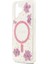 iPhone 17 Uyumlu Kılıf Guess Orjinal Lisanslı M-Safe Özellikli Transparan Resin Flowers Kapak Pembe 6