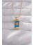 Bfs 316L Çelik Gold Renk Mavi Mineli Güneş Model Tarot Kolye 1