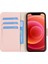 Apple iPhone 12 Mini Uyumlu Deri Cüzdanlı Kılıf Nu2 Pembe 2