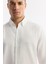 Erkek Beyaz Düğmeli Yaka Kolay Ütülenir Pamuklu Regular Fit Gömlek A51Y2130 10