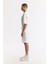 Erkek Beyaz Beli Lastikli Bağcıklı Bi-Stretch 2 İplik Örme Regular Fit Şort A51Y3611 9