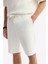 Erkek Beyaz Beli Lastikli Bağcıklı Bi-Stretch 2 İplik Örme Regular Fit Şort A51Y3611 12
