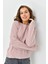 Kadın Kazak Kolları Delikli Ince Triko Kazak Pudra - 10616 1