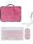 Apple iPad Pro 11 2025 Tablet Uyumlu Tablet Çanta+Türkçe Bluetooth Klavye +Mouse+ Standı - Pembe AL8127 1
