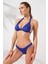 Dudi Kaplı Üçgen Bikini Sax Renkli Düğüm Detaylı Kadın Takım 4
