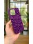 iPhone 15 Pro Max -Mor Zebra Desenli Silikon Darbe Emici Klasik Korumalı Rubber Kılıf 3