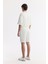 Erkek Beyaz Beli Lastikli Bağcıklı Örme Regular Fit Şort A51Y3613 10