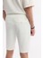 Erkek Beyaz Beli Lastikli Bağcıklı Örme Regular Fit Şort A51Y3613 12