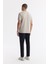 Erkek Gri Bisiklet Yaka Baskılı Bi-Stretch İnterlok Regular Fit T-Shirt A51Y1044 1