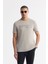 Erkek Gri Bisiklet Yaka Baskılı Bi-Stretch İnterlok Regular Fit T-Shirt A51Y1044 10