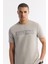 Erkek Gri Bisiklet Yaka Baskılı Bi-Stretch İnterlok Regular Fit T-Shirt A51Y1044 11