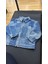 Unisex Çocuk Pamuklu Mavi Kare Desenli Fermuarlı Denim Ceket – Şık Günlük Tarz 3