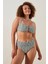 Mali Çizgi Desenli Straplez Bikini Üstü 16