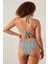 Mali Çizgi Desenli Straplez Bikini Üstü 20