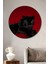Siyah Panter Dekoratif Ahşap Mdf Ev/İşyeri Duvar Tablo Yuvarlak Ev/İşyeri Duvar Tablo 1