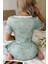 Yeşil Ayıcık ve Fiyonk Desenli Pijama Gecelik 6